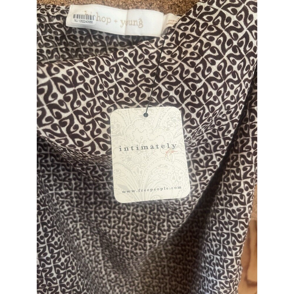 NWT - FREE PEOPLE X INTIMATELY Women's 'DAY TO NIGHT' Brown Motif SLIPDRESS S - Picture 5 of 10